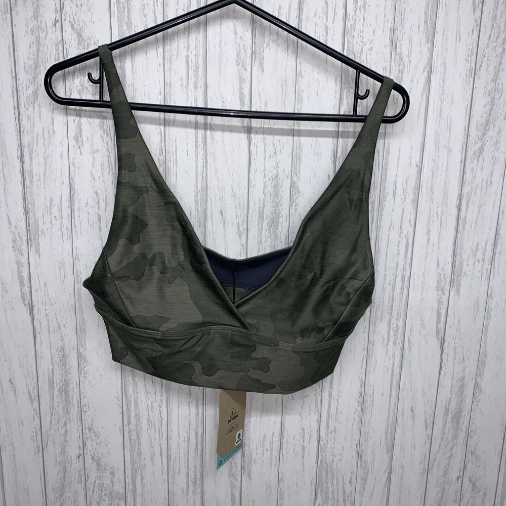 Womens Size S Prana Layna Brami Bralette Sports Bra Sage Camo NWT